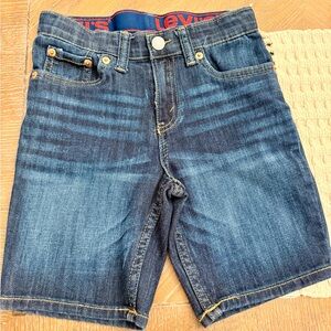 Levi's Boys Dark Blue Denim Shorts with Faded Detail